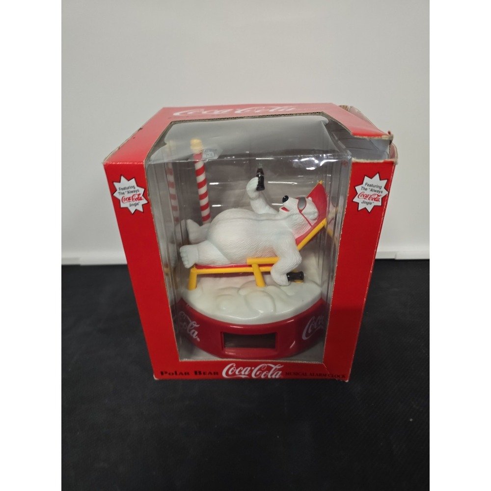Vintage 1995 Coca-Cola Polar Bear Clock w/Instructions - Untested